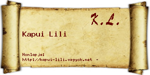 Kapui Lili névjegykártya