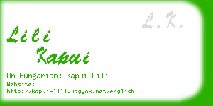 lili kapui business card